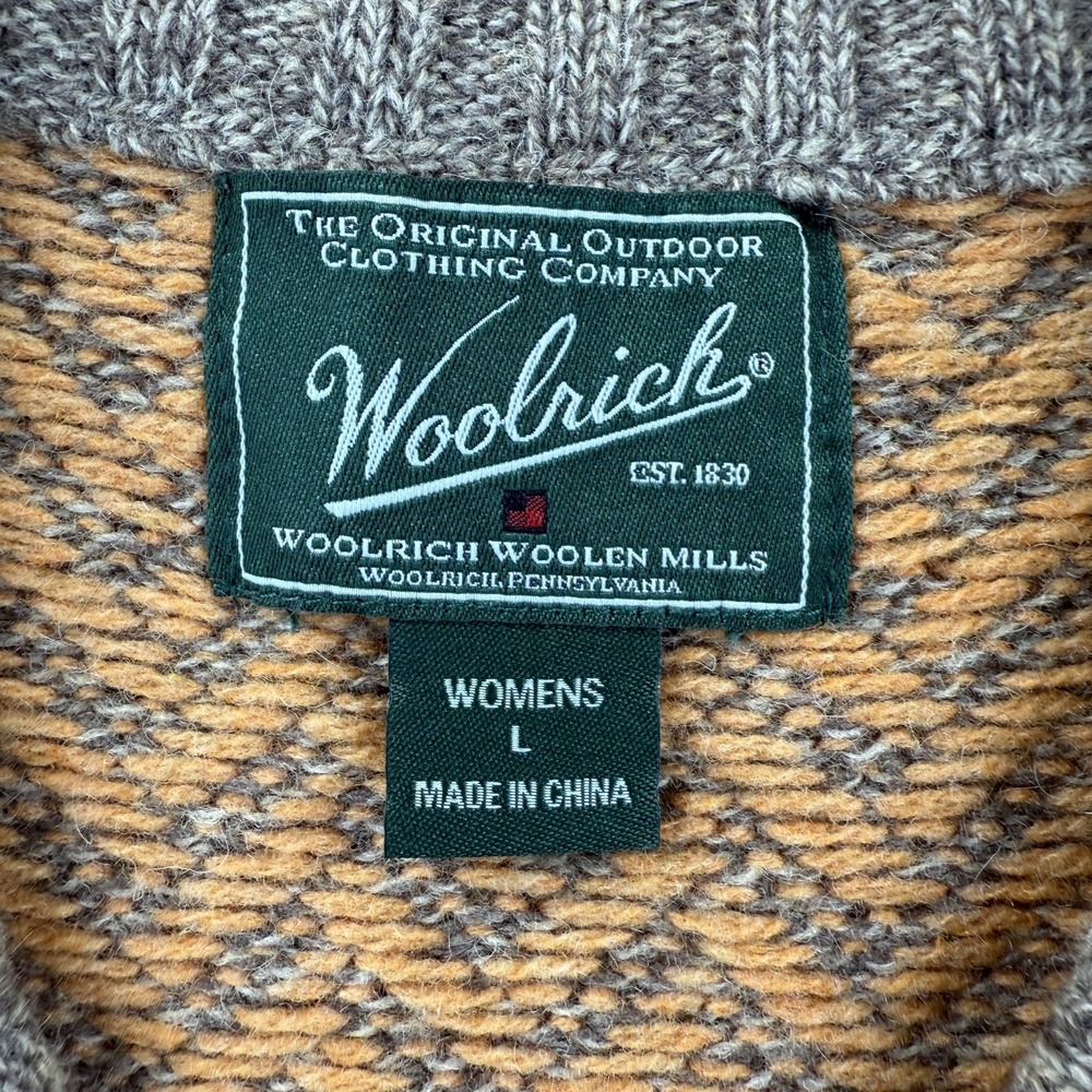 Woolrich‎ Sweater Vest Womens Large Multi Color Lambswool Chevron Knit Patchwork - Picture 8 of 12